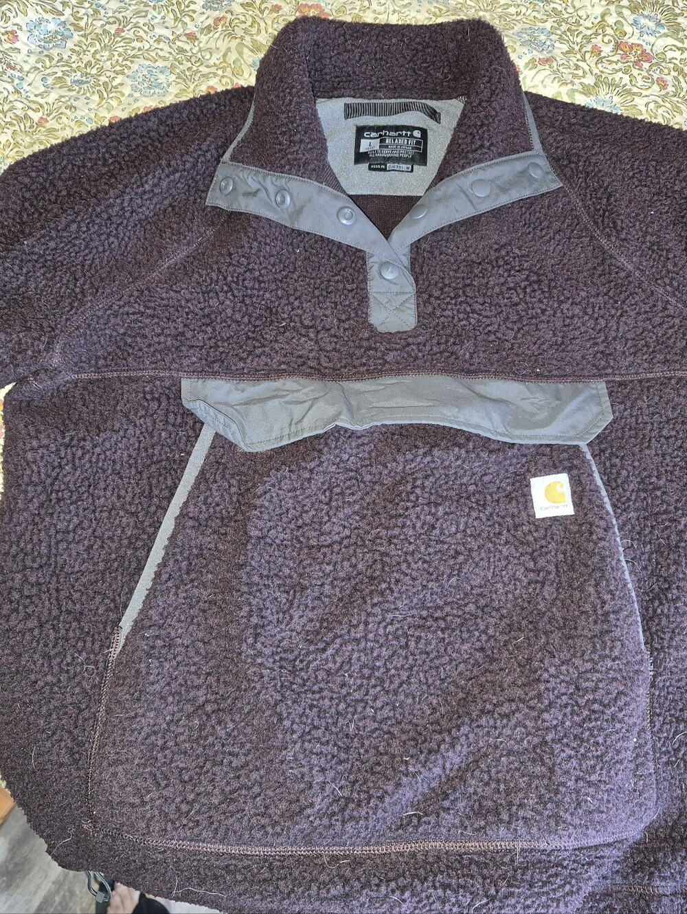 Carhartt Woman's Dark Purple Sherpa Zip Pullover